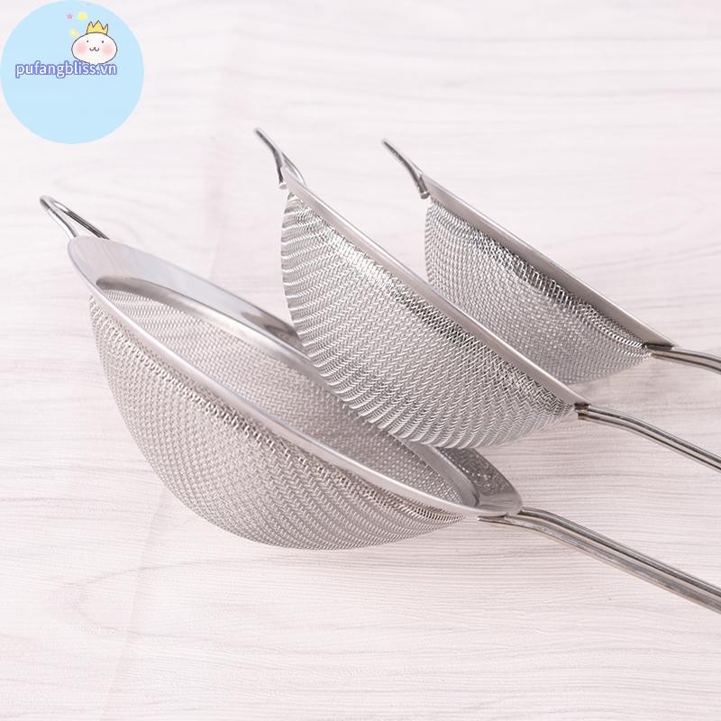 Pufangbliss Nhà Bếp Dây Thép Không Gỉ Lưới Mịn Lọc Dầu Bột Rây Lọc Sifter SàngNhà Bếp Thép Không Gỉ VN