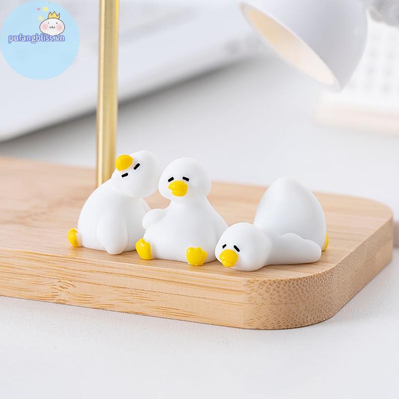 Pufangbliss Thu Nhỏ Các Bức Tượng Nhỏ Vịt Trắng Dễ Thương Động Vật Micro Phong Cảnh Đồ Trang Trí Để Bàn Làm Việc Nhà Phụ Kiện Làm Vườn VN