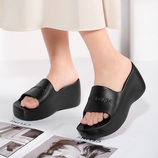 EVA Dày Đế Cao Cấp Paris Dép Siêu Cao Gót 9cm Giày Nữ Đi Biển Dép Thời Trang Influencer Bên Ngoài Mặc Nêm Gót Chống Trơn Trượt Mua Sắm Dép Nhỏ Dép