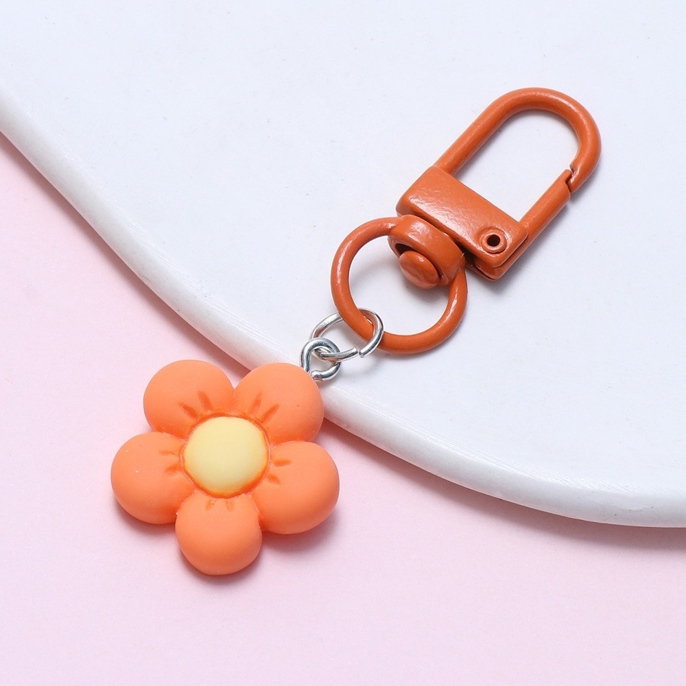 Móc khóa hoa đầy màu sắc GUSTAVA, Phụ kiện hoa quyến rũ Mặt dây chuyền móc khóa bằng nhựa, Phụ kiện móc khóa hoạt hình Kawaii Túi quyến rũ
