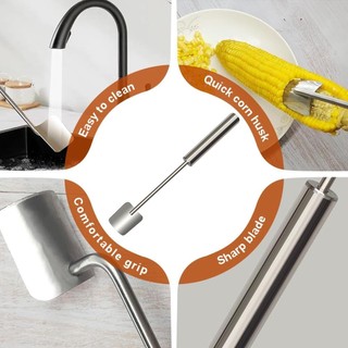 Dụng cụ gọt vỏ ngô Máy gọt vỏ ngô cho ngô trên lõi Nâng cấp Dụng cụ cắt vỏ ngô Dụng cụ gọt vỏ ngô Nhà bếp trong nhà Dụng cụ gọt vỏ ngô trên giá đỡ cốc cho phụ nữ Người đam mê ăn uống tại nhà Tiện ích thép không gỉ