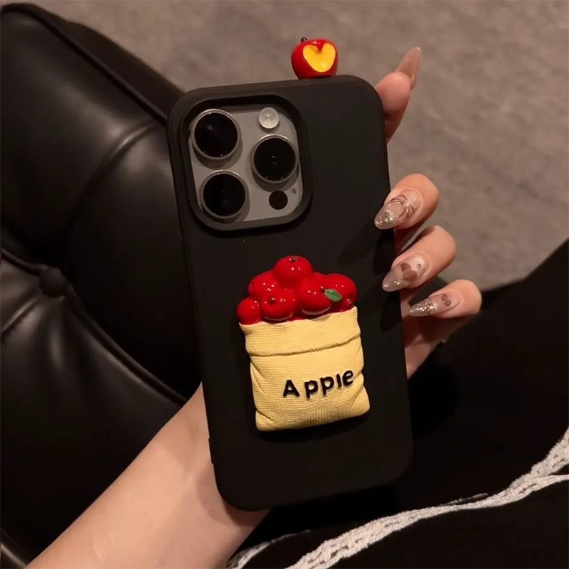 【✨Spot】[Ốp điện thoại màu cam ba chiều] ốp lưng iphone16promax / Apple 15Plus / 14 Pro, chống sốc