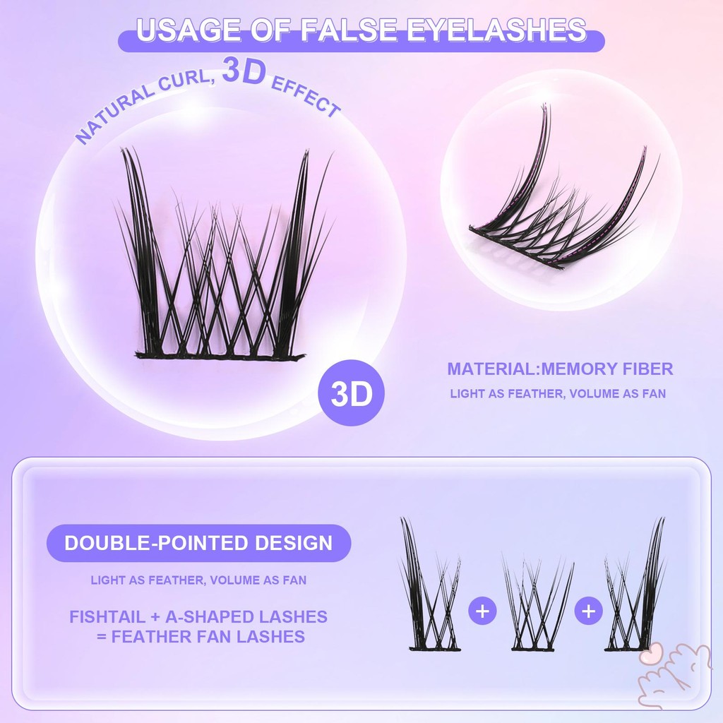 Gói lông mi giả mô phỏng Premade Volume Soft Fluffy Lashes Professional Salon Sử dụng