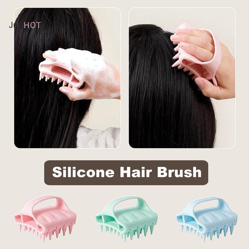 JULYHOT Máy Mát Xa Da Đầu Bàn Chải Dầu Gội Rửa Tóc Da Đầu Bàn Chải Silicon Mềm Máy Mát Xa Da Đầu Lược Chải Tóc Loại Bỏ Gàu Dầu Gội Massivedeals
