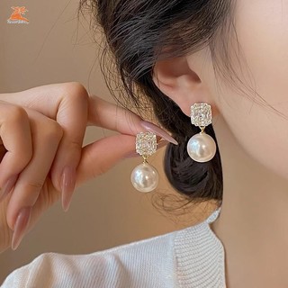 Bông tai zircon và ngọc trai cao cấp, không gây dị ứng, dành cho nữ