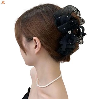 Móng vuốt tóc barrettes lưới nơ trang trí đơn giản, phù hợp cho phụ nữ và bé gái dùng hằng ngày