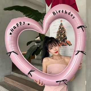40 Inch Nơ Trái Tim Tình Yêu Bóng Chúc Mừng Sinh Nhật Lễ Tình Nhân Trang Trí Bóng Ảnh Nền Trang Trí