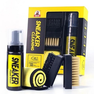 150ML Giày Cleaner Bọt Khô Bộ Làm Sạch Không Nước Sneaker Cleaner Có Bàn Chải Và Vải Cho Giày Trắng Da Lộn Bốt