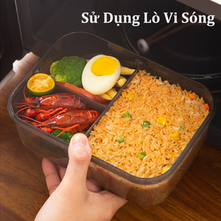 Hộp Cơm Văn Phòng Cao Cấp - 1400ml, dùng được cho lò vi sóng, Mang theo đồ dùng của riêng bạn
