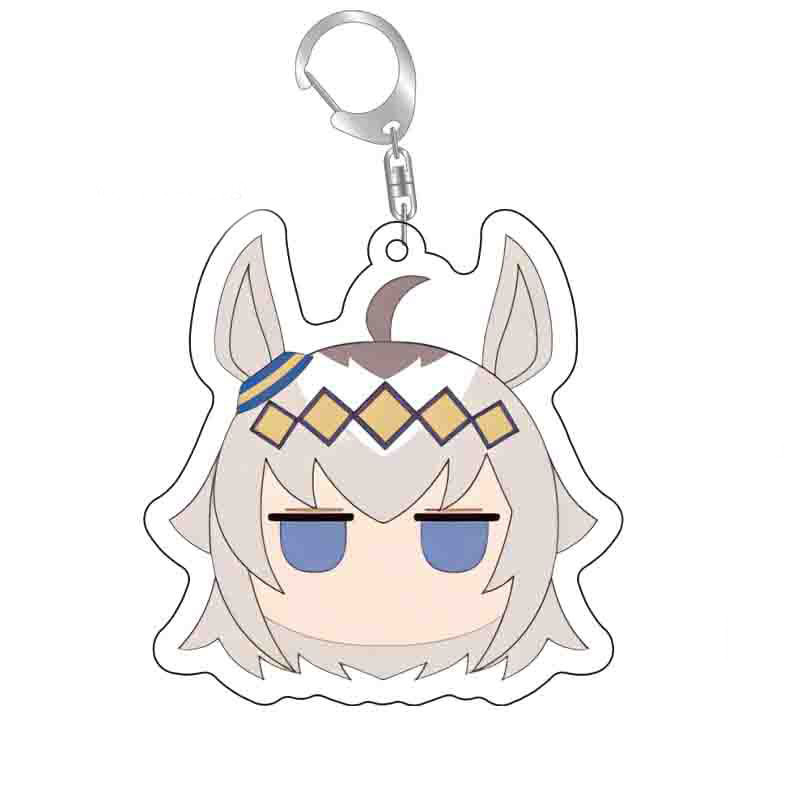 HK1 Uma Musume Lọ Lem Màu Xám Móc Khóa Ba Lô Acrylic Mặt Dây Chuyền Dễ Thương Túi Phụ Kiện Anime Ngoại Vi KH1