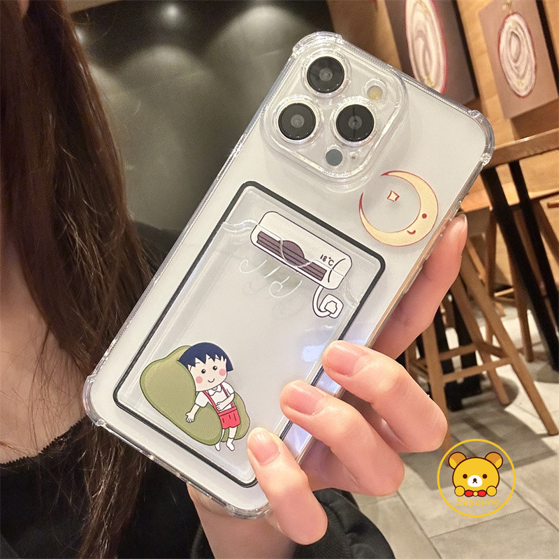 Vỏ đựng thẻ Crayon Shin-chan cho Xiaomi 14T 14 13T 13 12T 12 12X 12S Pro Ultra Mi 11 Lite Poco C75 C65 C40 C31 5G 4G Vỏ điện thoại dạng ví mềm Maruko dễ thương