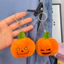 1-4 Chiếc Móc Khóa Bí Ngô Sang Trọng Mềm Cao Cấp - Túi Halloween Trang Trí Quyến Rũ, Đồ Chơi Kẹp Ma Màu Vàng Sáng Cho Đồ Thủ Công DIY & Tặng Quà