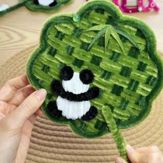 ✨Cổ Gấu Trúc Quạt Xoắn Handmade Tự Làm Chất Liệu Cha Mẹ-Con Dệt Bạn Gái Bạn Bè Quà Tặng Sáng Tạo 25.7.24