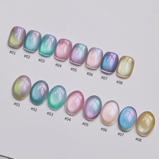 Baoshiman Northern Lights Cat 's Eye Nail Gel Hạt Thủy Tinh Nhiều Màu Sắc Nhấp Nháy Mắt Mèo Quang Trị Liệu Keo Móng Tay Nghệ Thuật Làm Móng Tay Cho Tiệm Làm Móng Tay