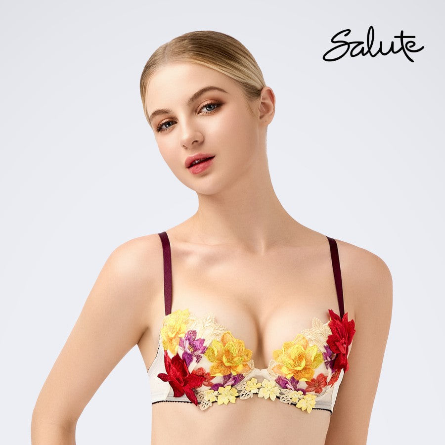 Áo lót Wacoal Salute IBTJ430 có gọng, nâng nhiều ren thêu cao cấp - BTJ430