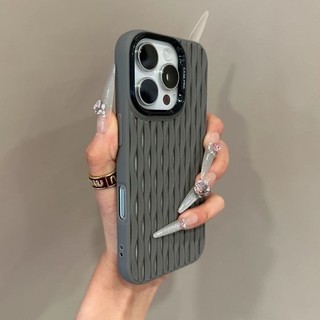 Thanh làm mát rỗng sang trọng Vỏ điện thoại sọc cho iPhone16 15 14 13 12 11 Pro Max Bảo vệ Camera chống sốc Vỏ mềm chống rơi