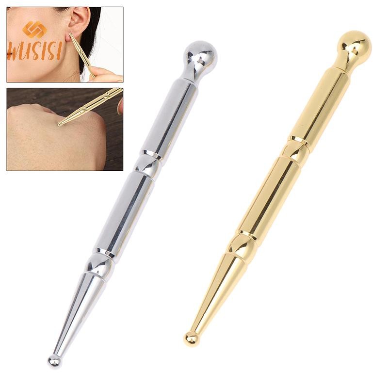 [WUSISI] Dụng cụ Massage phản xạ mặt Bút châm cứu có thể thu vào Dụng cụ chăm sóc tai lò xo hai đầu Bút thăm dò điểm cho máy mát xa mặt MỚI