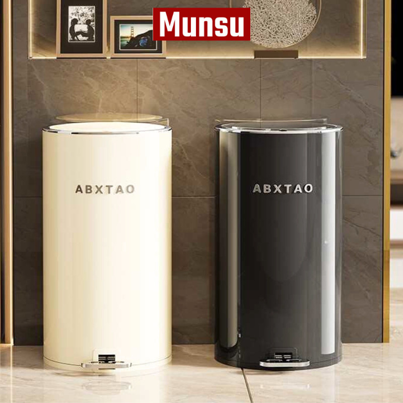 Thùng Rác Inox Tròn Sang Trọng 8L - 20L, Thùng Đựng Rác Đạp Chân Có Nắp Kèm Lõi Cho Gia Đình TR040 | BigBuy360 - bigbuy360.vn