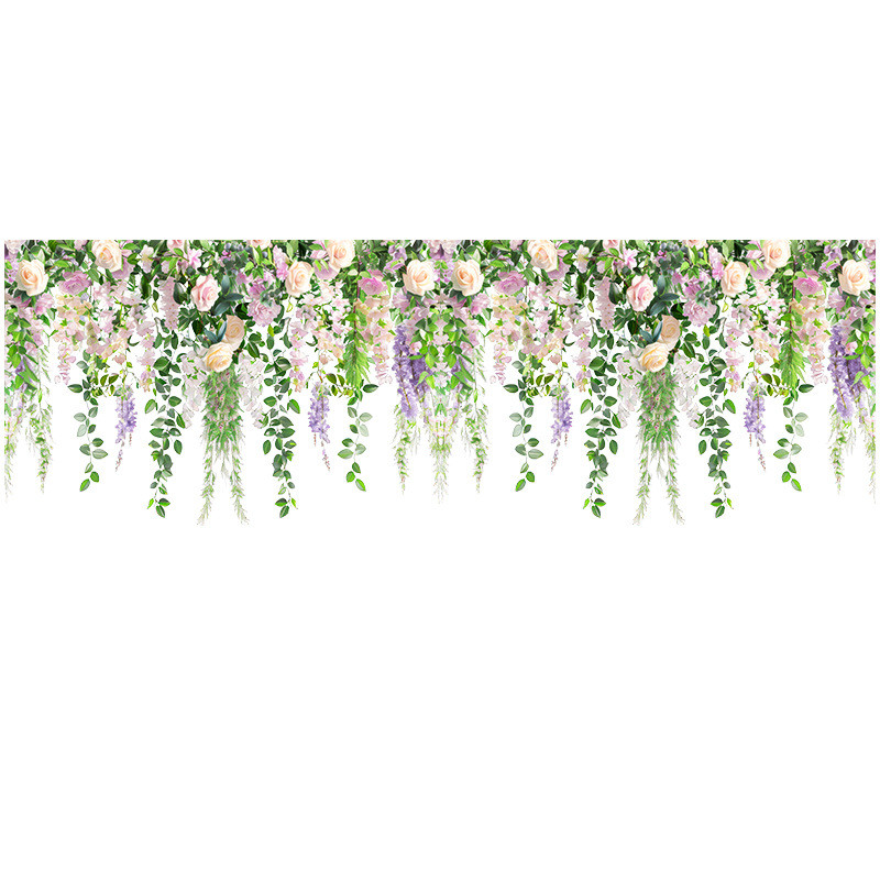WY6033 Hoa Thực Vật Đơn Giản Dán Tường Tường Dây Eo Nền Trang Trí Tường Miếng Dán Tự Dính Phòng Tắm Ngói Kính