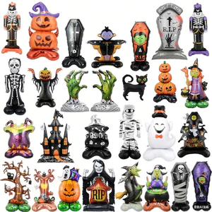 Bóng phim nhôm đứng Halloween Bóng bay hoạt hình lớn để trang trí đồ dùng dự tiệc