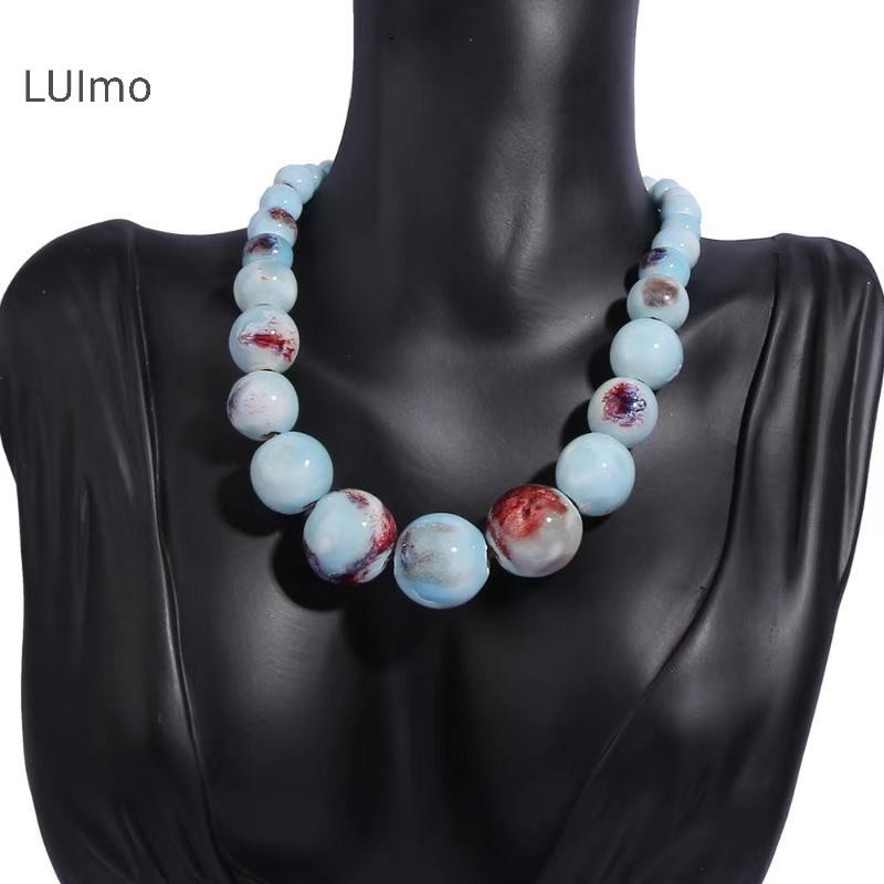 Vintage Gốm Đính Hạt Vòng Cổ Phong Cách Boho, Dễ Điều Chỉnh dành cho Nữ