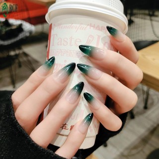 Gradient Press on Nails Full Cover Có Thể Tái Sử Dụng Bóng Tự Nhiên Ombre Móng Tay Giả Cho Nữ Văn Phòng Hàng Ngày