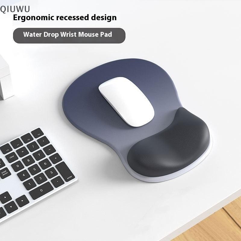 QIUWU Tấm lót chuột công thái học Gradient, hỗ trợ cổ tay thoải mái, chống trượt, mềm mại, phần còn lại cổ tay, silicon