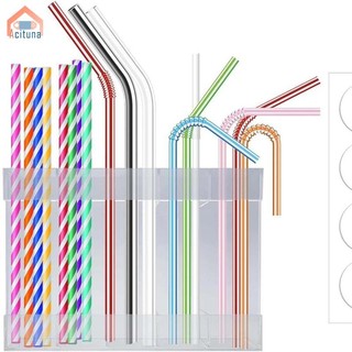 Hộp đựng ống hút Acrylic Băng keo hai mặt Bộ sắp xếp ống hút cho tủ