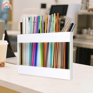 Hộp đựng ống hút Acrylic Băng keo hai mặt Bộ sắp xếp ống hút cho tủ