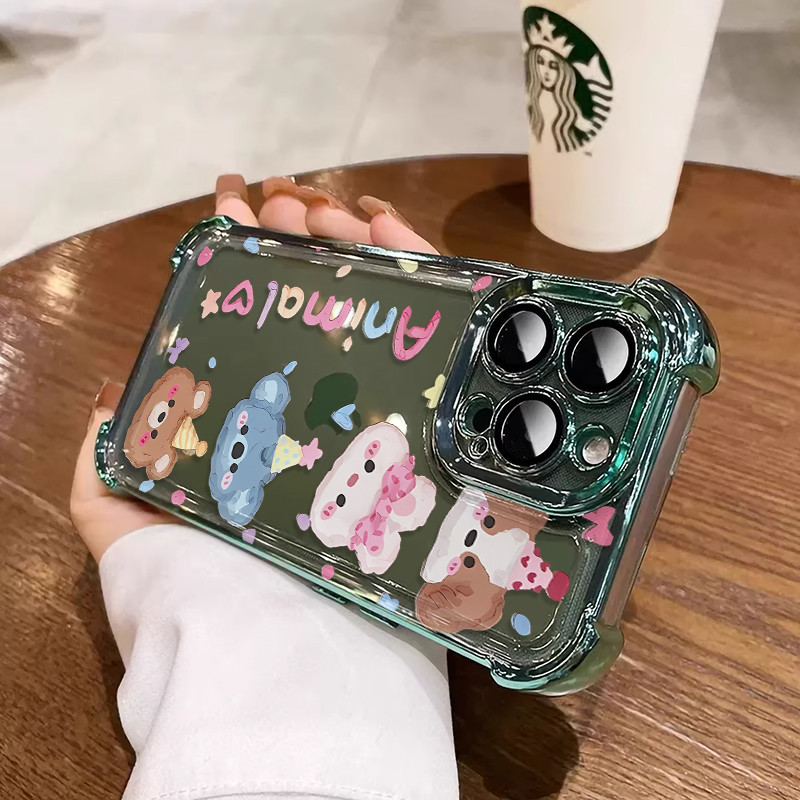 Ốp Lưng Gấu 3 In1 Dễ Thương Cho Vivo X200 X200S X200U X200pro X200pro mini, IQ00 NEO5 NEO7 SE 8 PRO 9 9 PRo 10 Vỏ Điện Thoại Vỏ Mềm Bảo Vệ Chống Rơi
