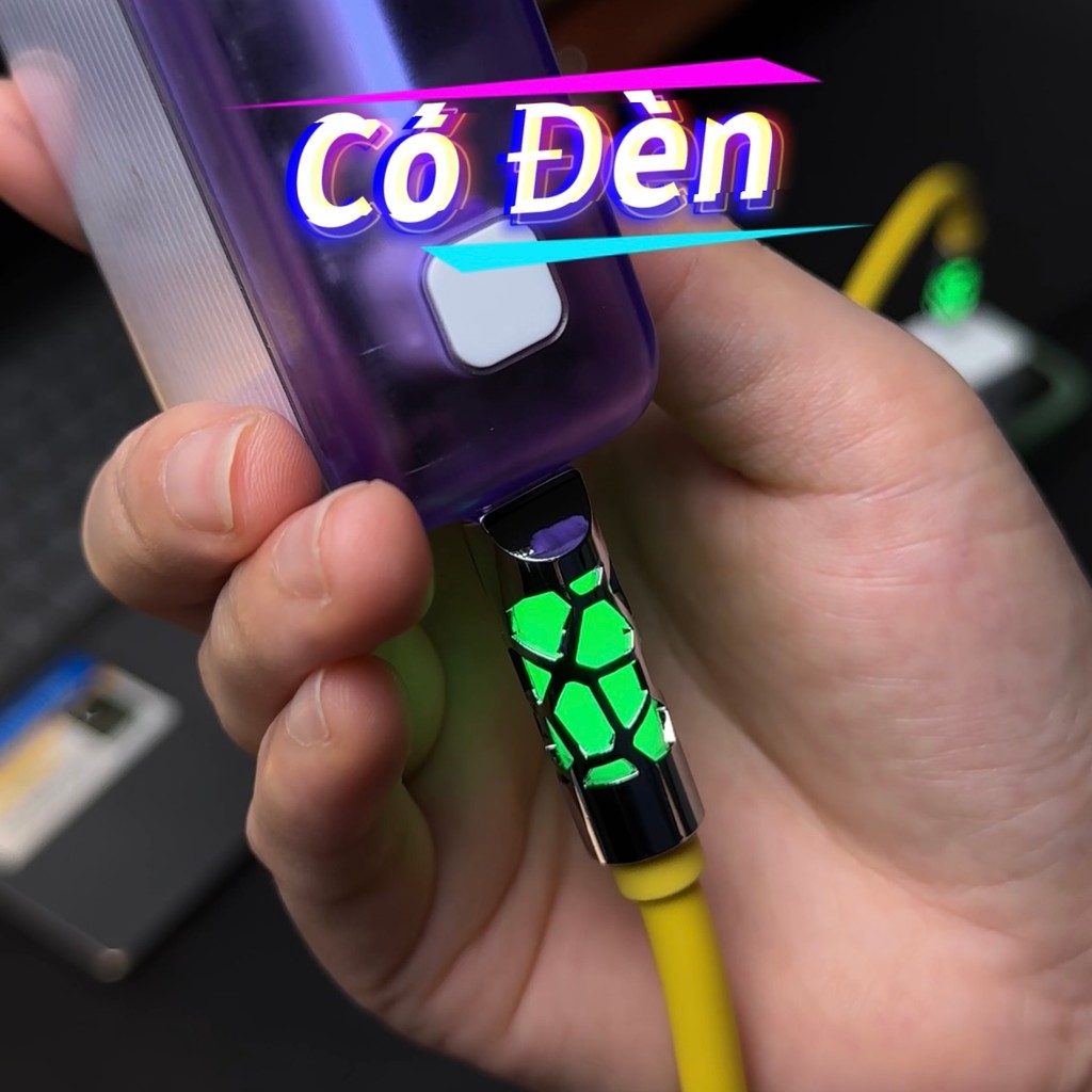 Dây Cáp Sạc Nhanh Type C 240W - Có đèn thay đổi màu - Có chip E-Marker - Dây silicon mềm - Decor dẹp
