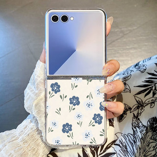Hoa Họa Tiết Trong Suốt Dành Cho Samsung Galaxy Z Flip 7 Flip 6 Flip 5 Flip 4 Flip 3 Trong Suốt Cứng PC Gấp Ốp điện thoại Cho Samsung Z Flip7 Z Flip6 Flip5 Flip4 Flip3