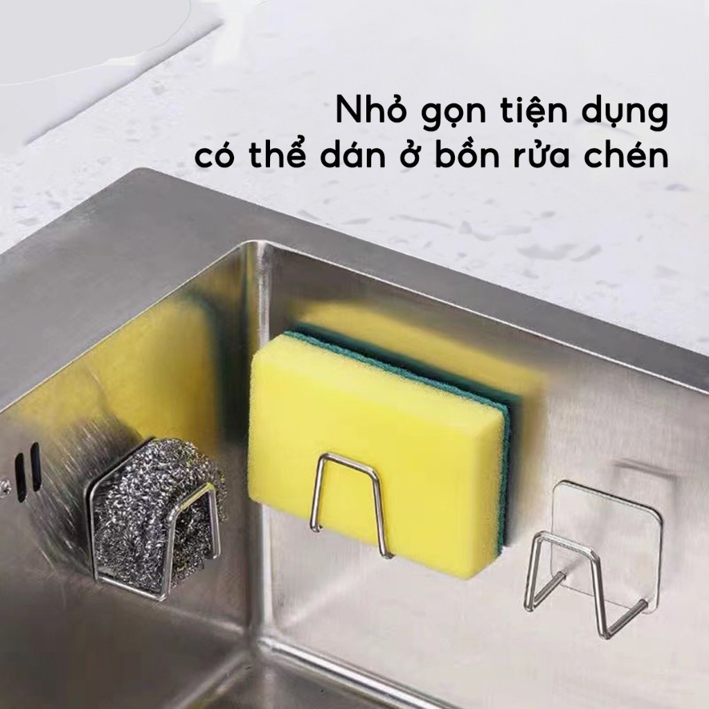 Móc Treo Miếng Rửa Chén Inox Móc Dán Tường Treo Đồ Chữ A Để Vung Thớt Dụng Cụ Bếp