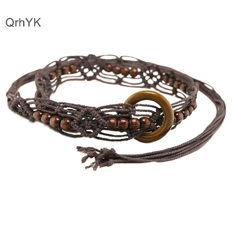 Thắt lưng bohemian dây thừng dân tộc retro, phong cách Hàn Quốc - phụ kiện thời trang
