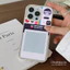 Ibumpers Vintage Hợp Thời Trang Polaroid Họa Tiết DIY Khung Ảnh Trong Suốt Ốp Điện Thoại Cho iPhone 12 13 14 15 16 Pro Max 2IN1 Ốp Lưng PC Cứng Dày Khung Chống Sốc