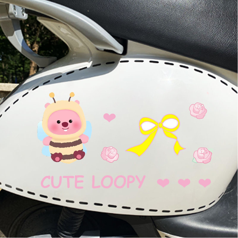 Loopy xe máy nhãn dán hoạt hình hải ly nhãn dán trang trí xe máy xe máy nhãn dán chống thấm nước