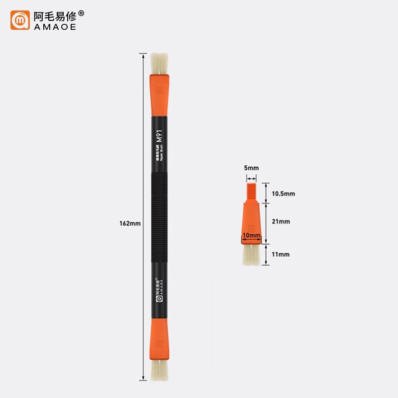 AMAOE Bàn chải an toàn ESD hai đầu có thể thay thế cho iPhone iPad Máy tính Samsung Bo mạch chủ PCB CPU IC Dụng cụ sửa chữa làm sạch