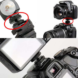 Twe 1 / 4 Inch Dual Nuts Tripod Mount Vít sang Flash Camera Hot Shoe Adapter VN