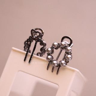 Mauropoli [Sẵn Sàng] Hera Sang Trọng Mỏ Vịt Rỗng Kẹp Bên Nổ Kẹp Tóc Gãy Kẹp Tóc Súng Ngọc Trai Đen Mũ Đội Đầu