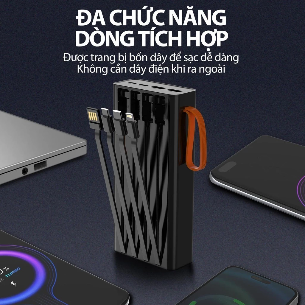 Bộ sạc dự phòng mini GOOJODOQ Bộ sạc nhanh 22,5w Màn hình nguồn LED 20000mAh có chế độ đèn pin