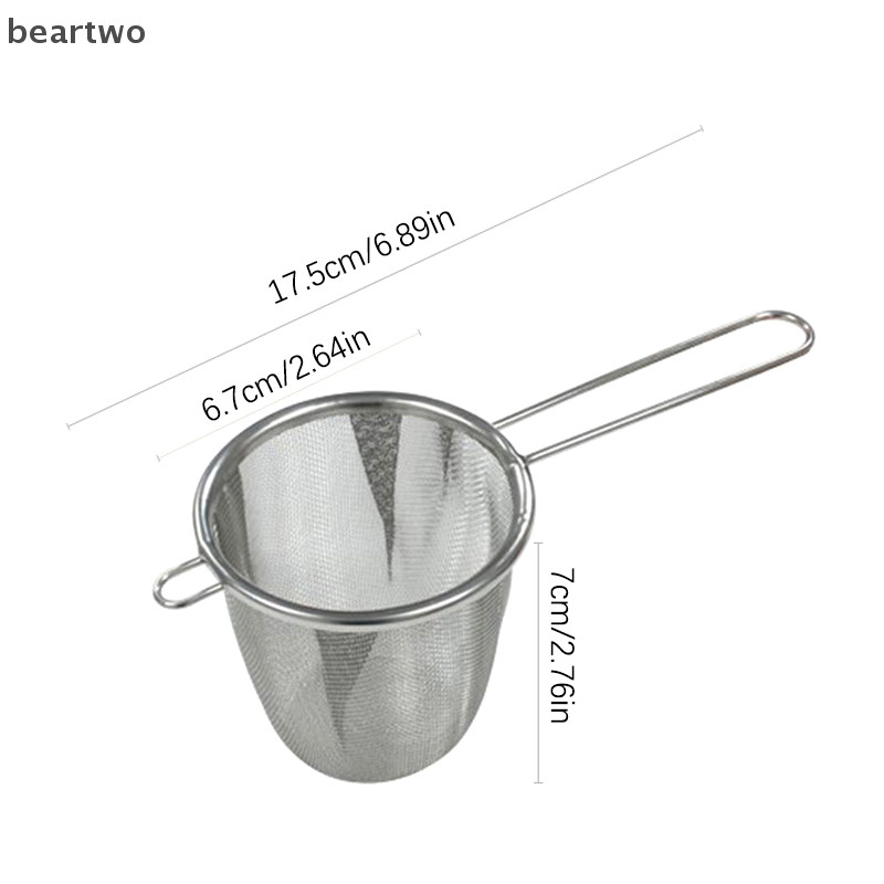 < Beartwo > Máy pha trà bằng thép không gỉ Bộ lọc rò rỉ trà có thể tái sử dụng Bộ lọc ấm trà Hình dạng tai đơn Máy khuếch tán gia vị thảo mộc cà phê có tay cầm đẹp