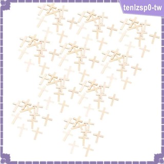 [tenlzsp0] 100 Chiếc Quyến Rũ Chữ Thập Bằng Gỗ, Mặt Dây Chữ Thập Nhỏ Cho Vòng Cổ DIY, Vòng Tay, Bông Tai