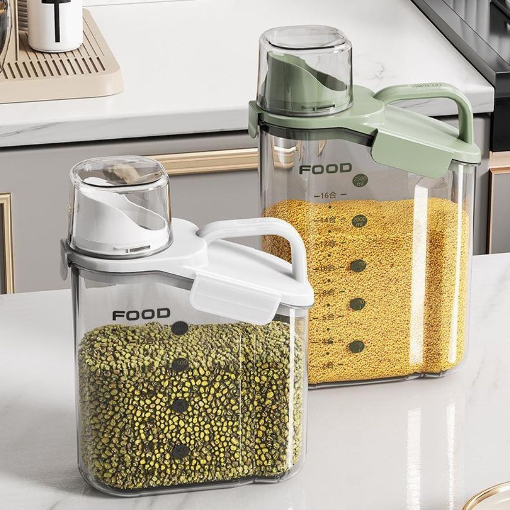 Hộp Đựng Bột Giặt, Đồ Khô Nắp Kín Chống Ẩm, Hộp Đựng Thức Ăn Cho Chó, Mèo Kèm Cốc Đong