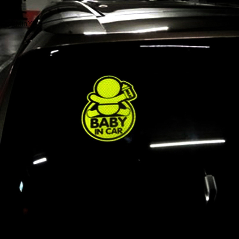 Cminyp Mama In Car Baby Kids On Board Miếng Dán Phản Quang Cao Cho Ô Tô Đêm An Toàn Lái Xe Cá Tính Trẻ Em Dấu Hiệu Cảnh Báo Đề Can Vinh Quang