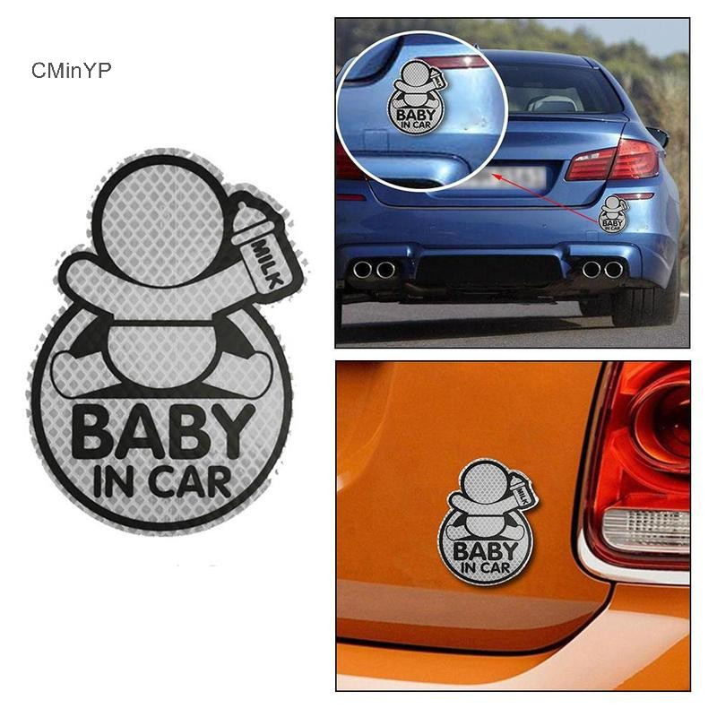 Cminyp Mama In Car Baby Kids On Board Miếng Dán Phản Quang Cao Cho Ô Tô Đêm An Toàn Lái Xe Cá Tính Trẻ Em Dấu Hiệu Cảnh Báo Đề Can Vinh Quang