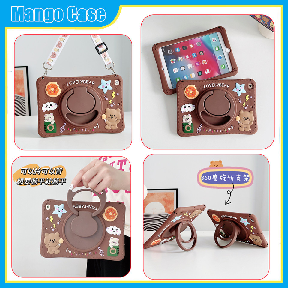 Ốp Lưng Cho Huawei MatePad SE 11inch 2024 SE 10.4 2022 Honor Pad 9 12.1inch 2023 T10 T10S 2019 2021 2020 air 11.5S Dây Đeo Máy Tính Bảng Đứng Nghiên Cứu Vỏ Trẻ Em Chống Sốc Vỏ Cao Su Dễ Thương