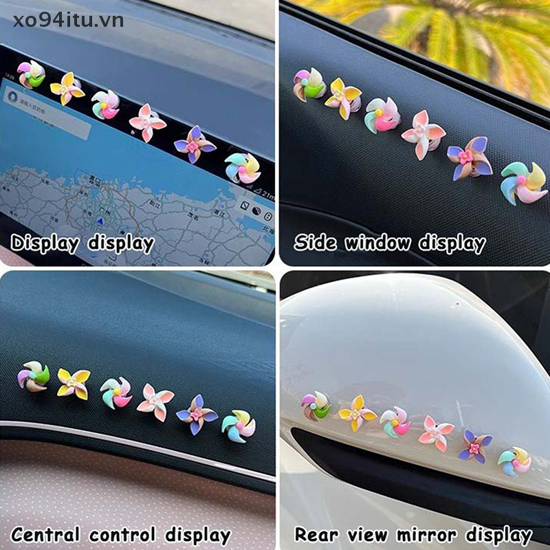 Xoitu 3 / 6 Chiếc Cối Xay Gió Ô Tô Đồ Trang Trí Màu Kẹo Bảng Điều Khiển Trung Tâm Đồ Trang Trí Nhỏ Cối Xay Gió Dễ Thương Trang Trí Ô Tô Phụ Kiện Nội Thất Ô Tô VN