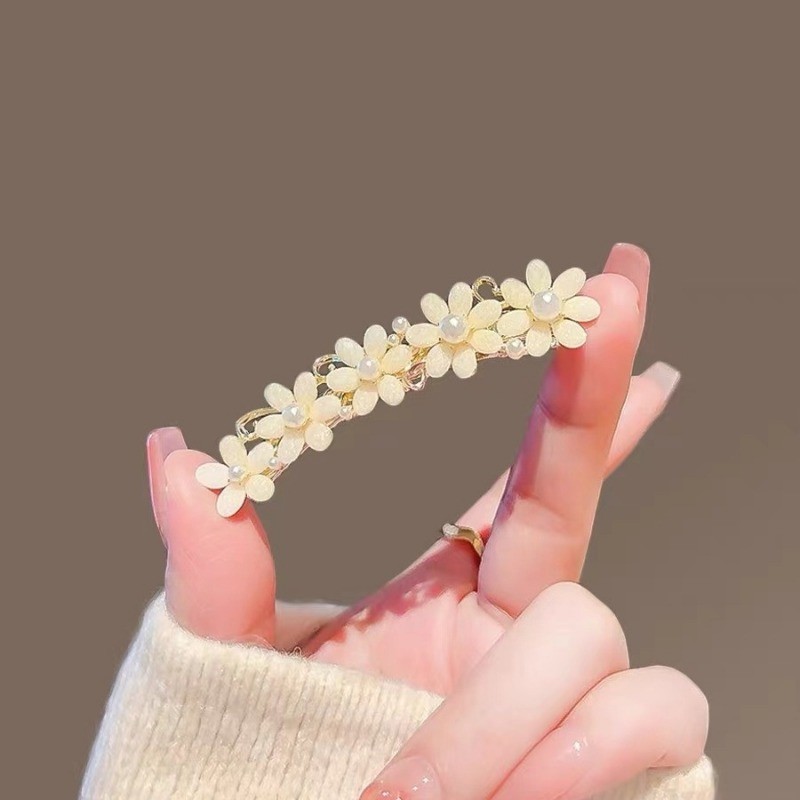 Mauropoli [Sẵn Sàng] Kẹp Tóc Ngọc Trai Ngọt Ngào Nữ Xuân Hè Phong Cách Mới Hoa Nhỏ Mỏ Vịt Kẹp Sang Trọng Nổ Kẹp Bên Tinh Tế Kẹp Tóc