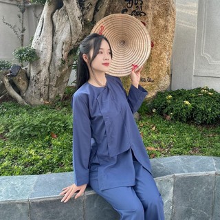 Áo lam vạt hò đi chùa màu mới, pháp phục truyền thống