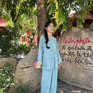 Áo lam vạt hò đi chùa màu mới, pháp phục truyền thống